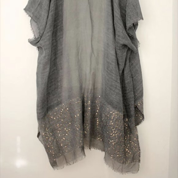 draped kimono top with sequins - Picture 2 of 3